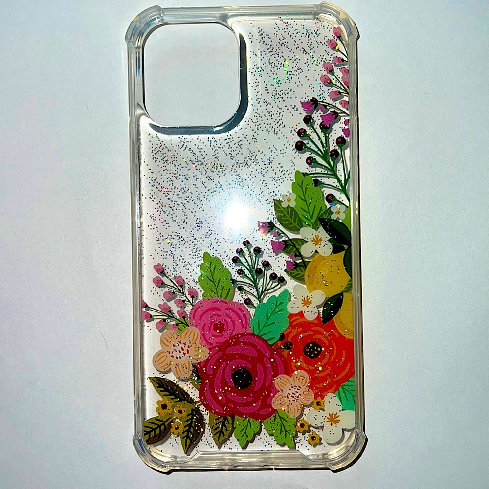 Clear Glittery Flower Claires Phone Case . 13 Pro Max .